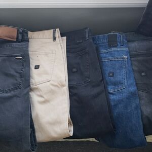 KR3W Men's Jeans in Black, Tan, and Blue
